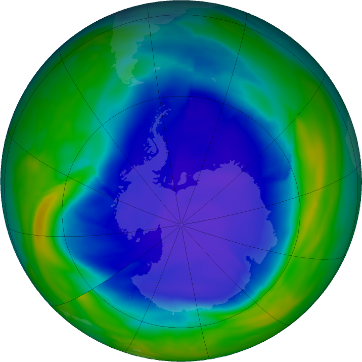 Antarctic ozone map for 17 September 2022